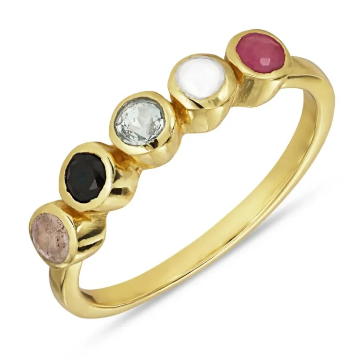 multifarget ring i forgylt sølv - Bubbly Twist