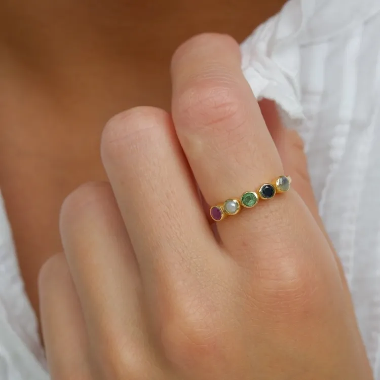 multifarget ring i forgylt sølv - Bubbly Twist