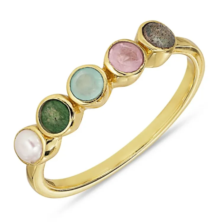 multifarget ring i forgylt sølv - Bubbly Twist
