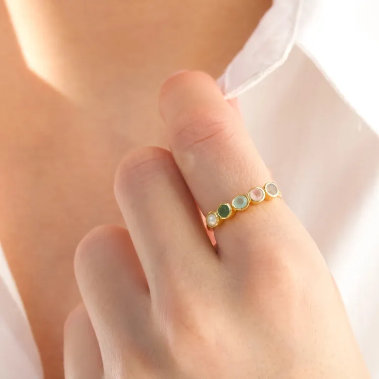 multifarget ring i forgylt sølv - Bubbly Twist