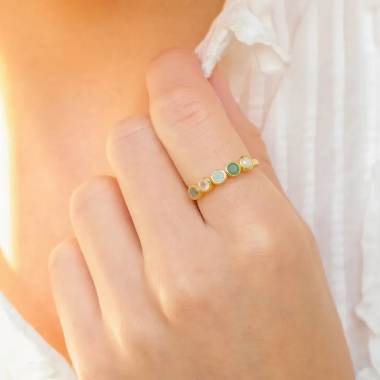 multifarget ring i forgylt sølv - Bubbly Twist