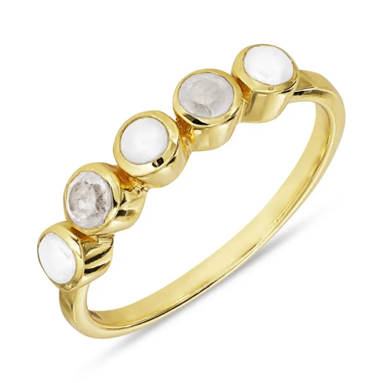 perle ring i forgylt sølv - Bubbly Twist
