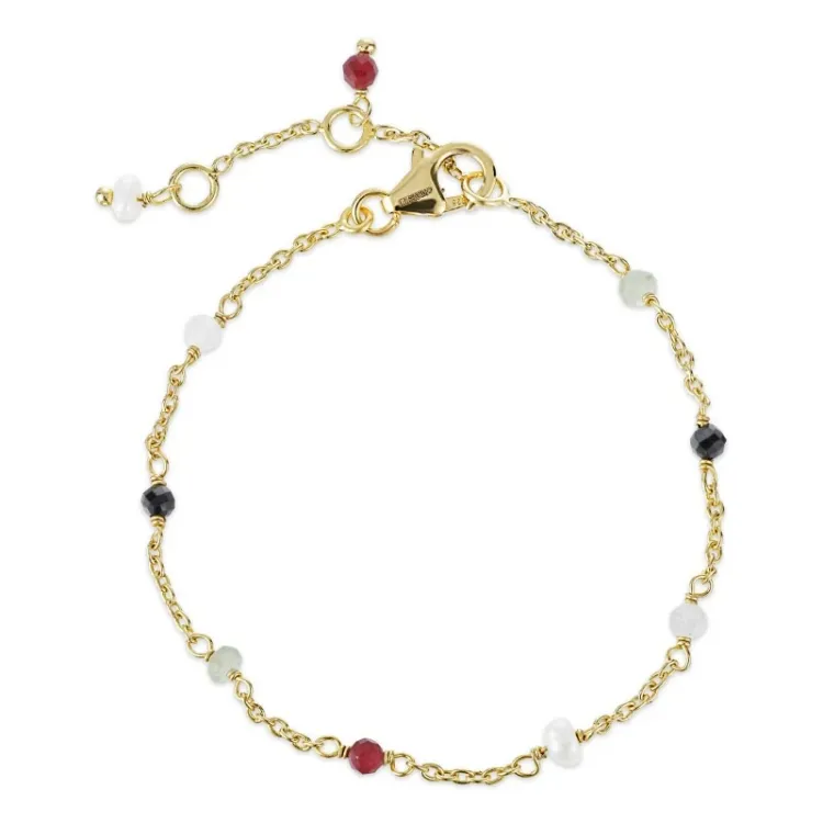multifarget stein armbånd i forgylt sølv  x 4 mm  - Loom Stones