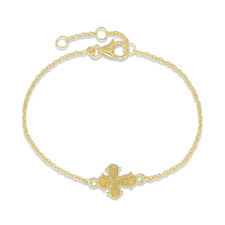 12 x 10,5 mm dagmarkors armbånd i forgylt sølv - Amoré