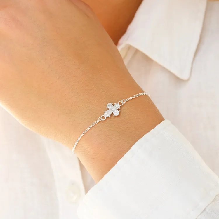 10 x 8,5 mm dagmarkors armbånd i sølv - Amoré