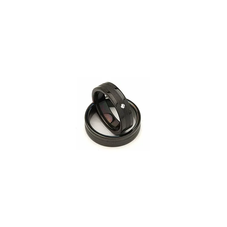 Gifteringer i svart stål 0,025 ct
