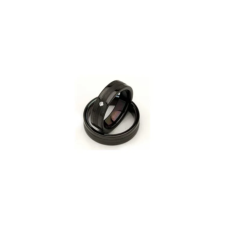 Gifteringer i svart stål 0,025 ct