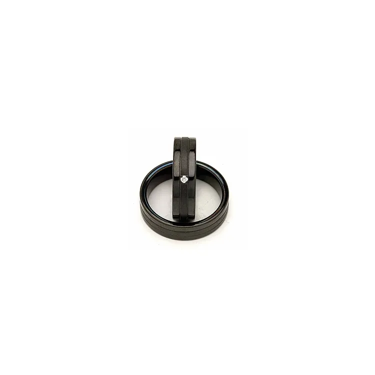 Gifteringer i svart stål 0,025 ct