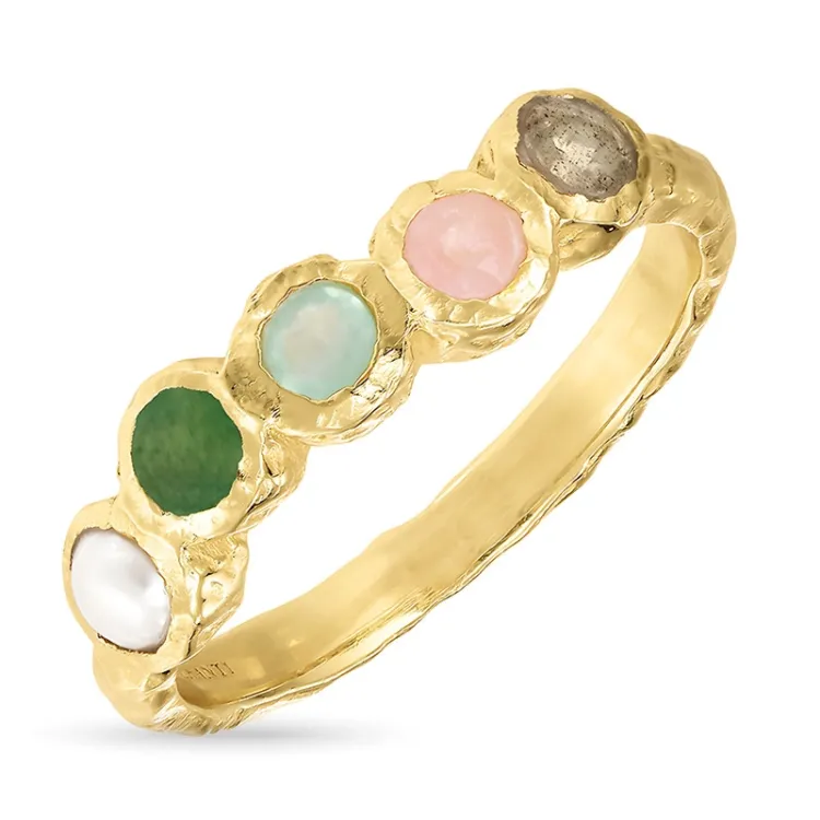 multifarget ring i forgylt sølv - Bubbly Twist