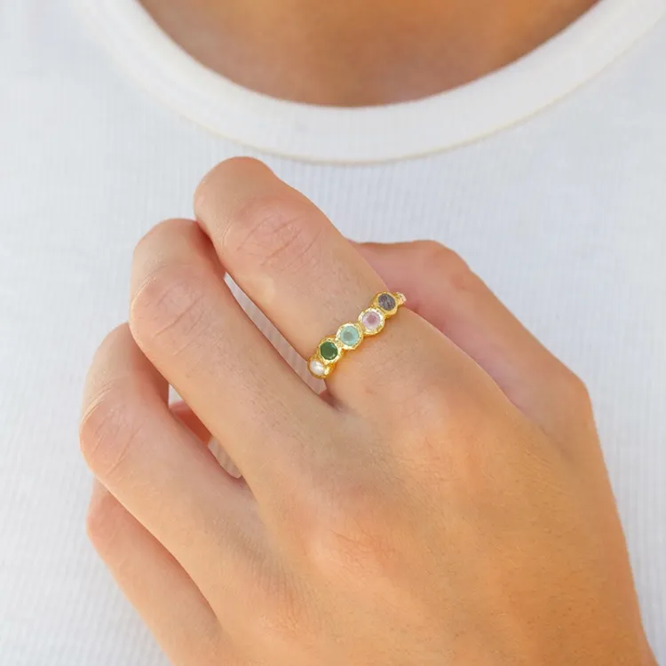 multifarget ring i forgylt sølv - Bubbly Twist