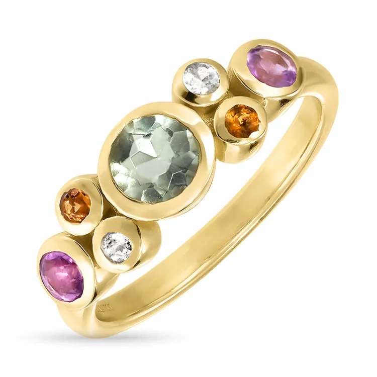 multifarget ring i forgylt sølv - Bubbly Twist