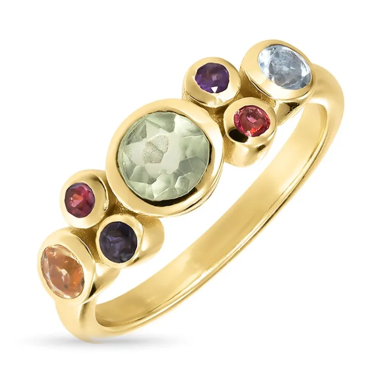 multifarget ring i forgylt sølv - Bubbly Twist