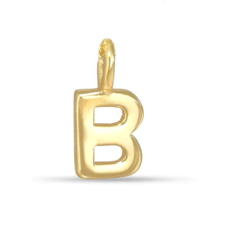 bokstav b anheng i forgylt sølv - My Letter