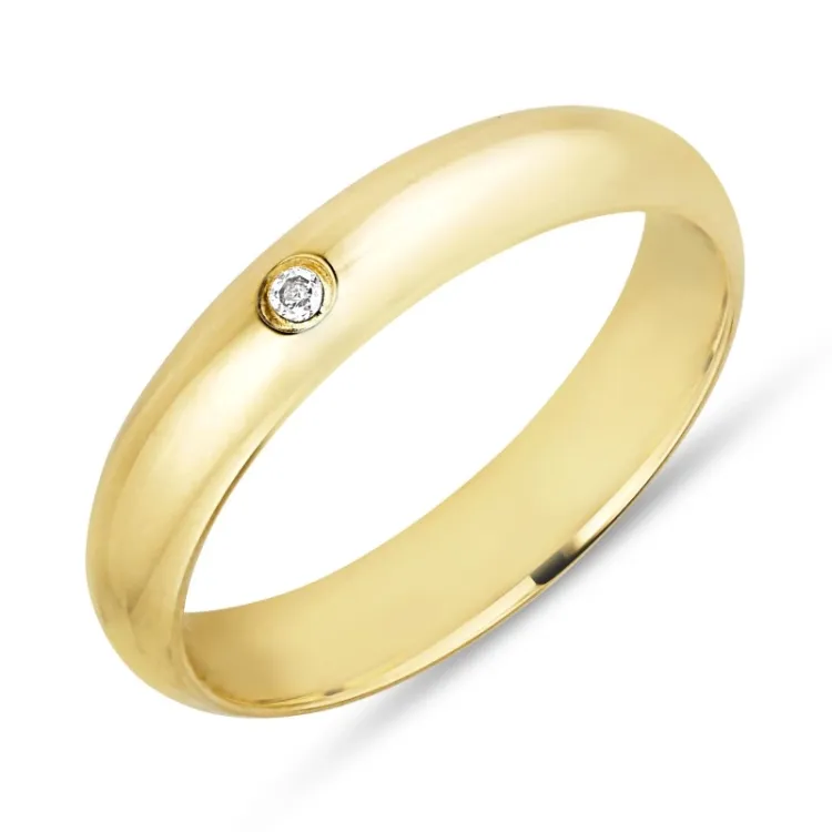 Giftering i 14 karat gull 0,025 ct