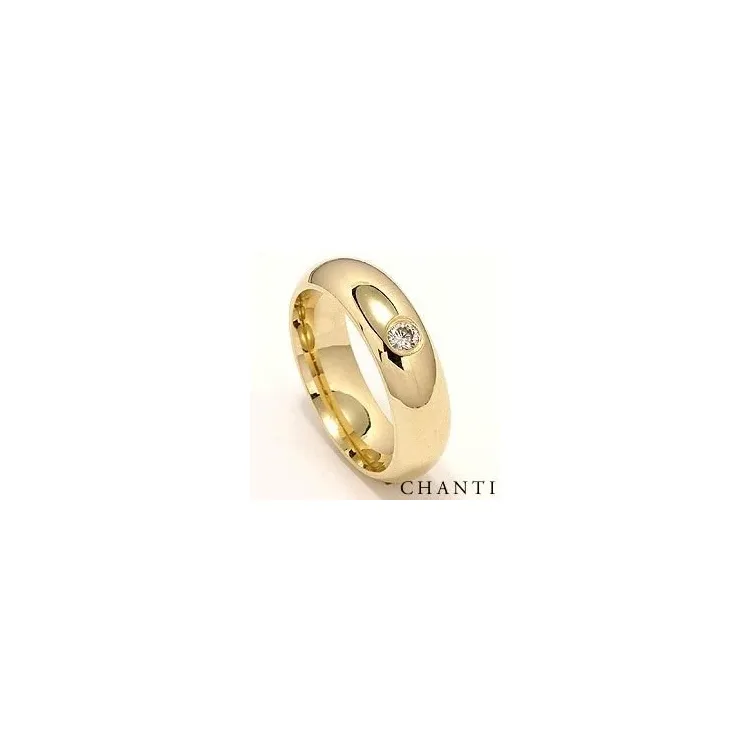 briljant giftering i 14 karat gull 0,10 ct