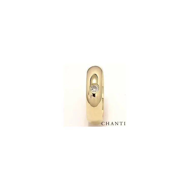 briljant giftering i 14 karat gull 0,10 ct