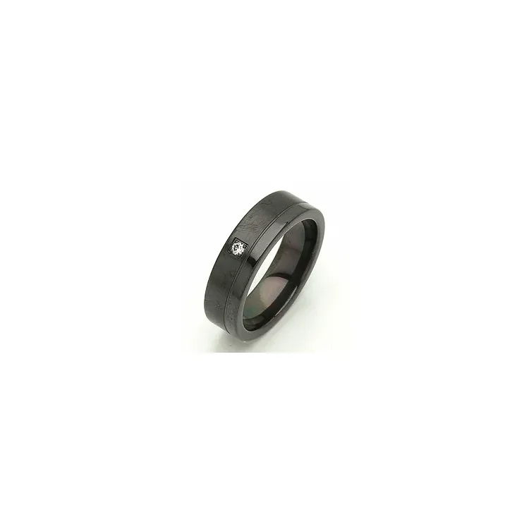 Giftering i svart stål 0,025 ct