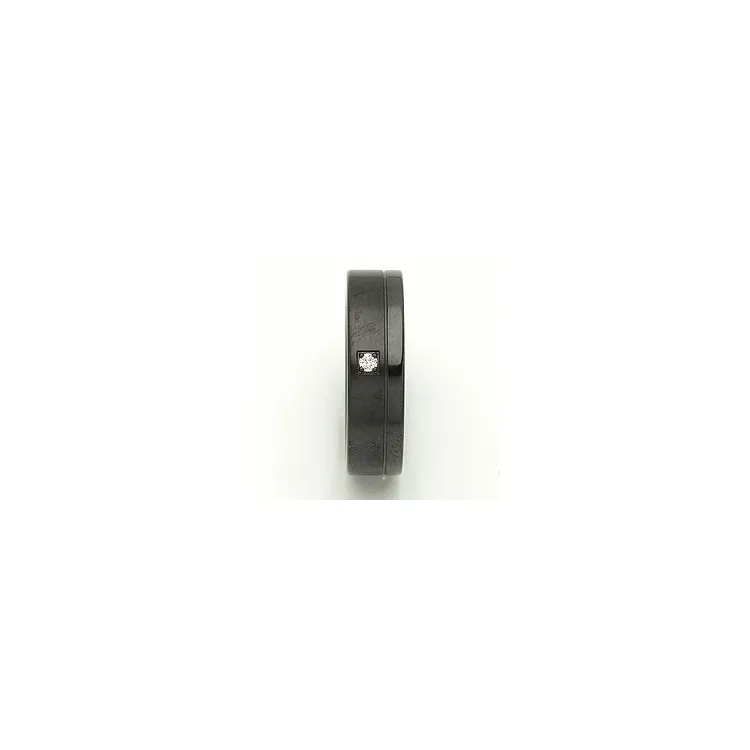 Giftering i svart stål 0,025 ct
