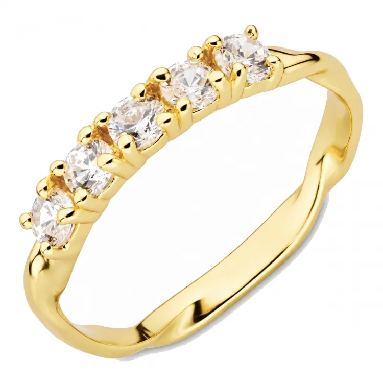 zirkon ring i forgylt messing - Eliné