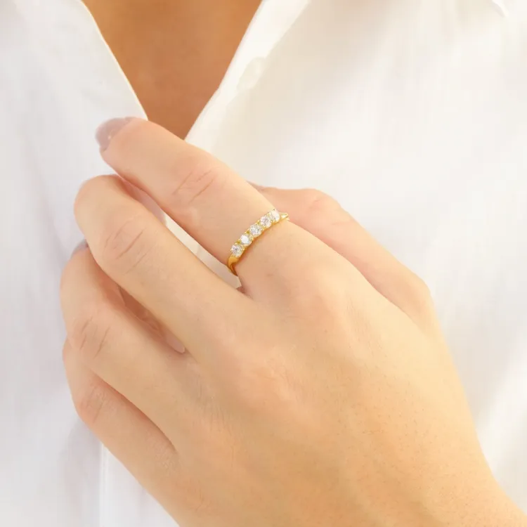 zirkon ring i forgylt messing - Eliné