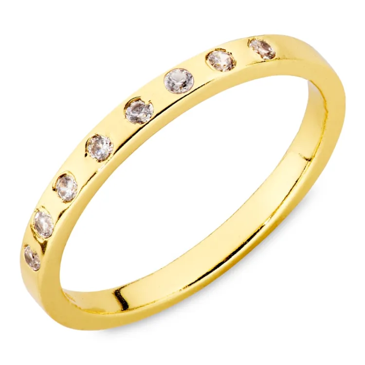 zirkon ring i forgylt messing - Eliné
