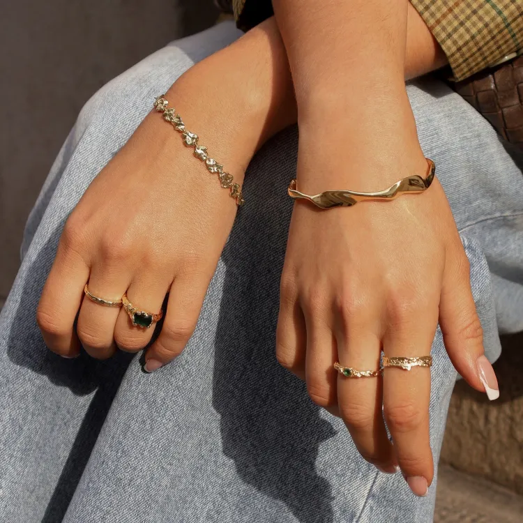 armbånd i forgylt messing - Eliné