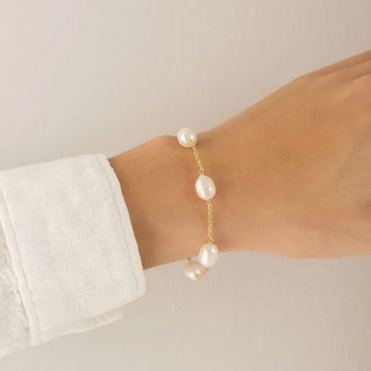 perle armbånd i forgylt messing - Eliné