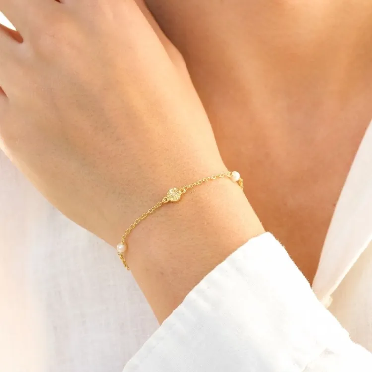 perle armbånd i forgylt messing - Eliné