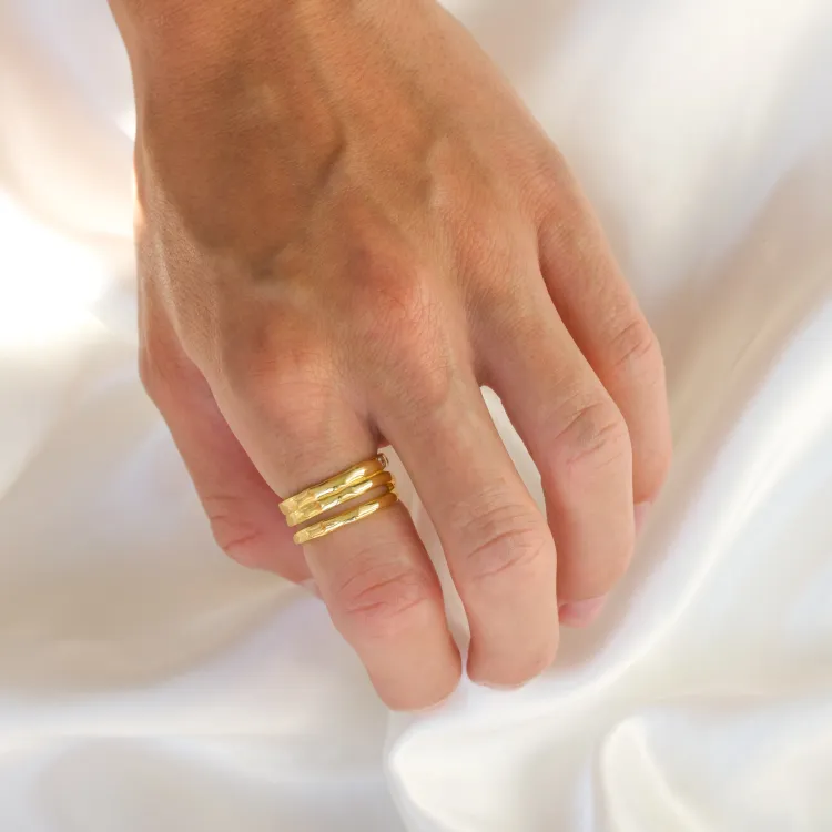 zirkon ring i forgylt messing - Eliné