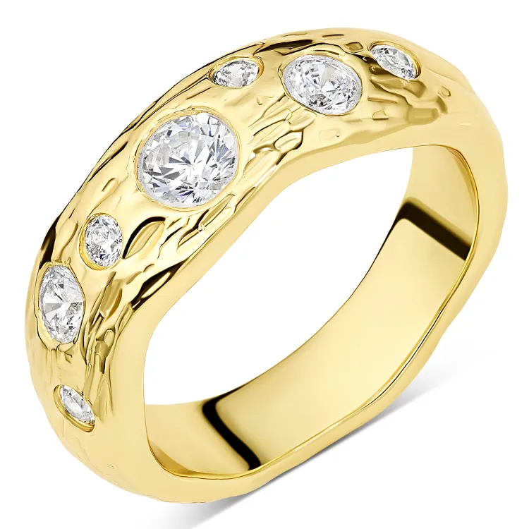 zirkon ring i forgylt messing - Eliné