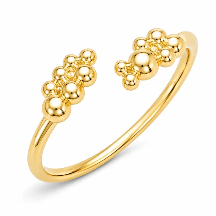 kule ring i forgylt messing - Bubbly Pure