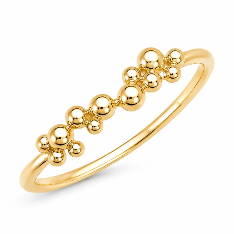 kule ring i forgylt messing - Bubbly Pure