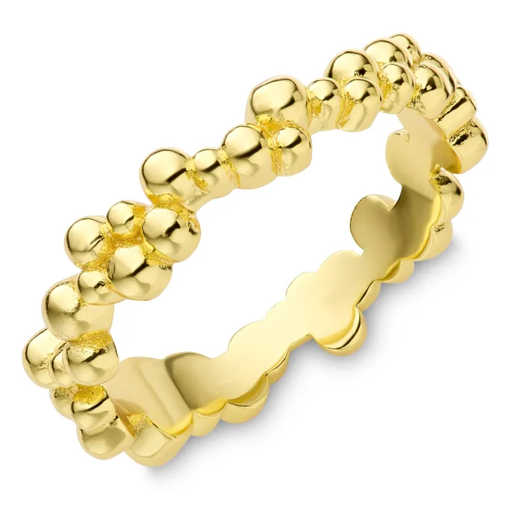 kule ring i forgylt messing - Bubbly Pure