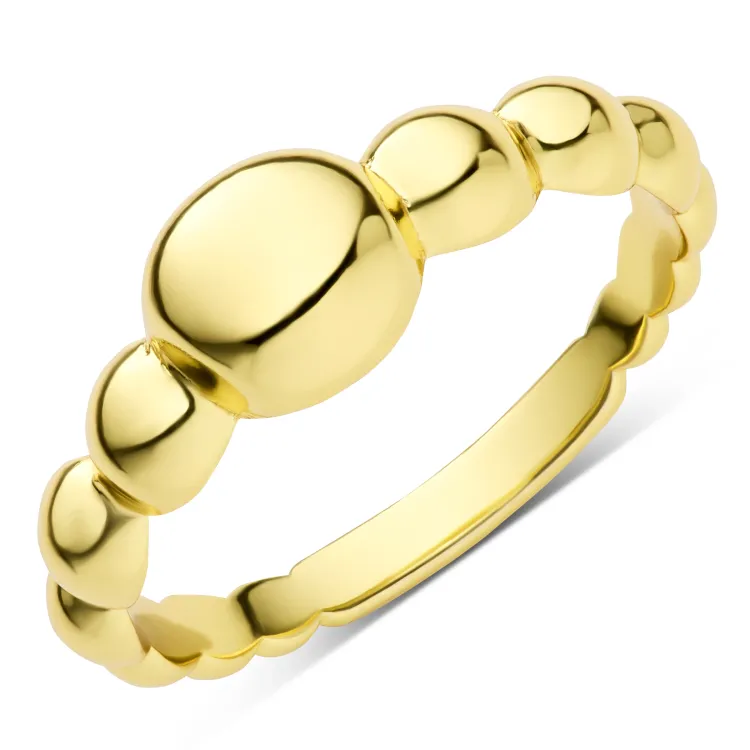 kule ring i forgylt messing - Bubbly Pure