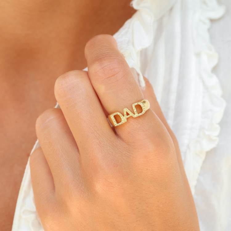 dad ring i forgylt messing - My Letter