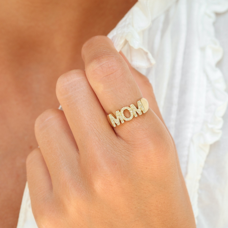 mom ring i forgylt messing - My Letter