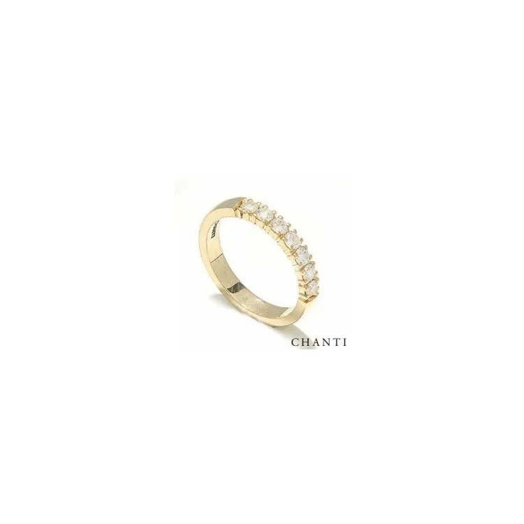 Elegant briljant giftering i 14 karat gull 0,07 ct