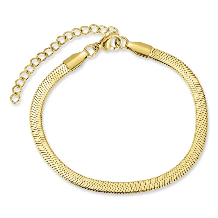 vanntett armbånd i forgylt stål  x 4,0 mm  - OCEANA