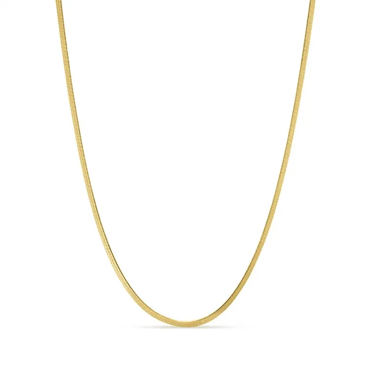 vanntett halskjede i forgylt stål 39 + 8 cm x 2 mm  - OCEANA