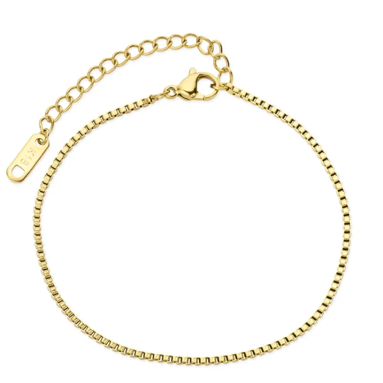 vanntett armbånd i forgylt stål 17 cm + 5 cm x 1,7 mm  - OCEANA