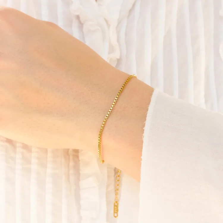 vanntett armbånd i forgylt stål 17 cm + 5 cm x 1,7 mm  - OCEANA