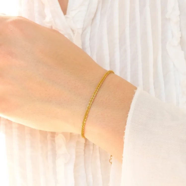 vanntett armbånd i forgylt stål 15 + 5 cm x 2 mm  - OCEANA