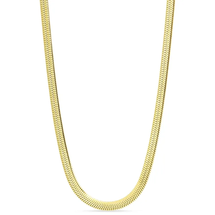 vanntett slangehalskjede i forgylt stål 40 cm x 5 mm  - OCEANA