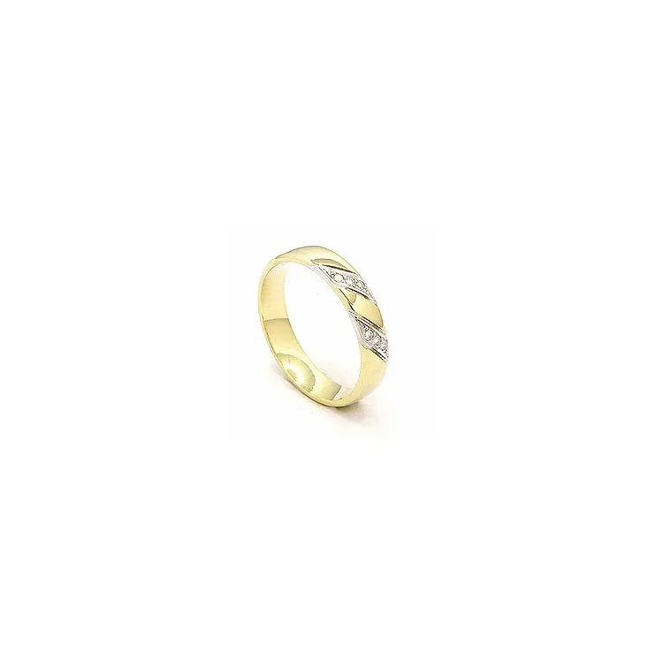 Tofarget briljant giftering i 14 karat gull og hvitt gull 6 x 0,008 ct