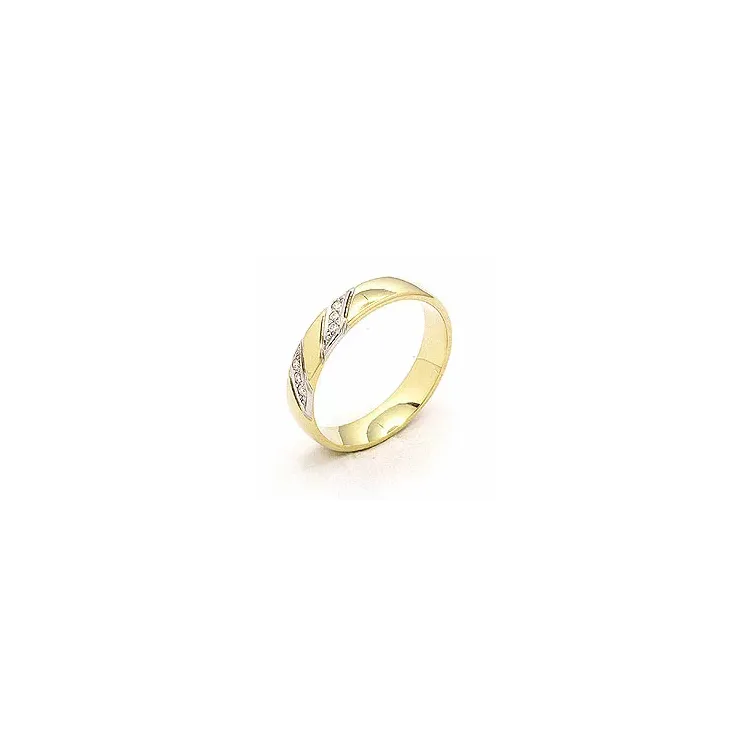 Tofarget briljant giftering i 14 karat gull og hvitt gull 6 x 0,008 ct