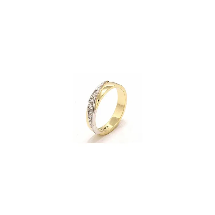 Tofarget giftering i 14 karat gull og hvitt gull 0,08 ct