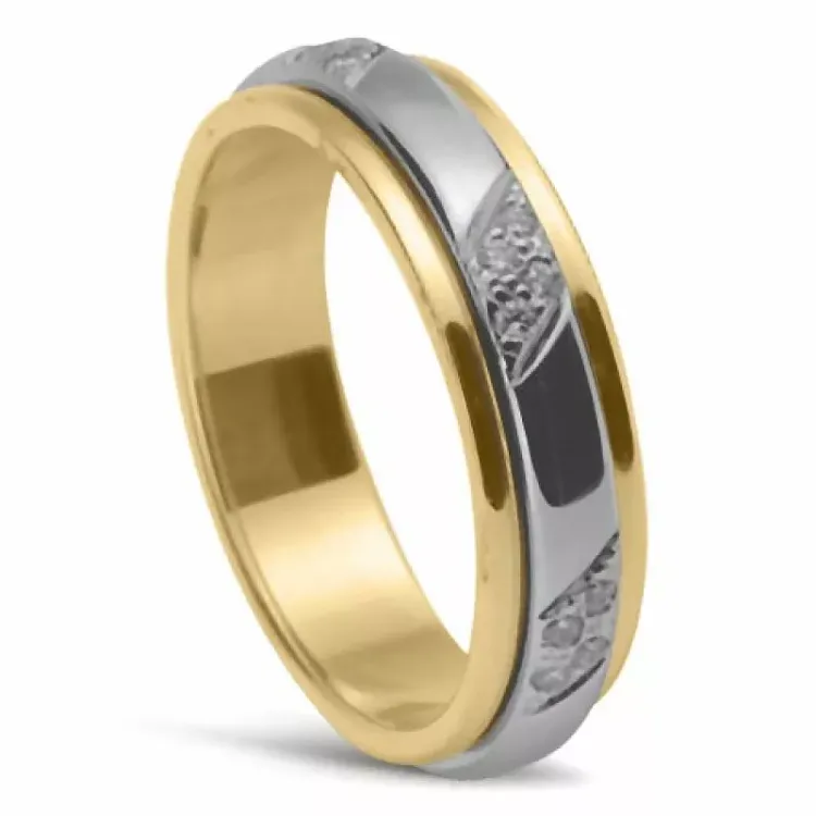Spesial Tofarget Damering i 14 karat gull og hvitt gull 0,008 ct