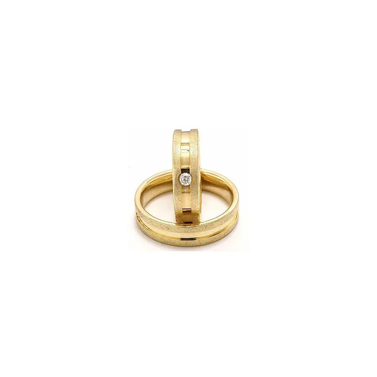 Gifteringer i 14 karat gull 0,07 ct - par