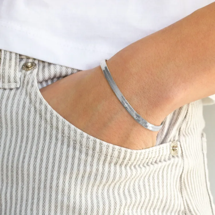 vanntett armbånd i stål 16 + 5 cm x 4,0 mm  - OCEANA