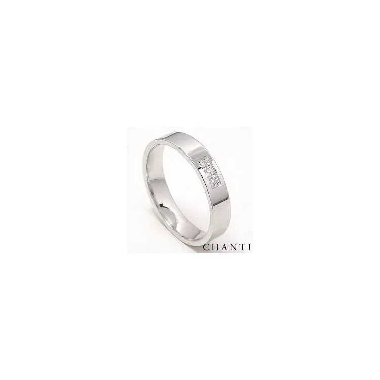 blank briljant giftering i 14 karat hvitt gull 0,049 ct